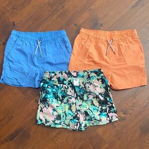 3 Boys Swim Trunks - Blue, Orange & Multicolor Print